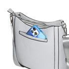 Nicci - Sac à bandoulière zippé de taille moyenne avec sangle web - Gris-Longue bandoulière réglable/amovible en toile 40-72cm (15.75 po-28.35 po)