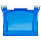 Storex - Classeur de format lettre/légal avec poignées blocables, Bleu-La poignée confortable bloque le couvercle en place et permet à la boîte de résister à l'eau et aux saletés