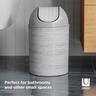 Umbra Mezzo - Poubelle avec couvercle à bascule, capacite de 9 litres, Greywood-Haut oscillant
