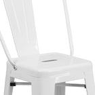 Flash Furniture - Tabouret de bar 24 po, métal blanc, intérieur/extérieur, hauteur de comptoir (CH3132024GBWH)-Taille du siège: 12 po larg. x 12 po prof.