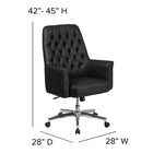 Flash Furniture – Fauteuil de direction traditionnel à pivot, dossier mi-hauteur, avec accoudoirs, noir (BT444MIDBK)-Siège pivotant