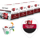 East Coast Coffee - Café de torréfaction foncée Sailor's Delight - recyclable - paquet de 96-Dosettes K-cup