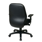 Chaise inclinable synchronisée 2:1 Work Smart à dossier moyen avec accoudoirs rembourrés souples réglables dans deux positions-Basculement synchronisé 2:1 et tension de l’inclinaison ajustable