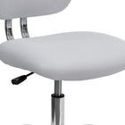 Flash Furniture - Fauteuil fonctionnel sans accoudoirs, WA-2376-F-WHT-GG, mailles, dossier mi-hauteur, blanc-Siège pivotant