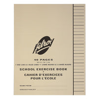 Cahier d'exercices pour l'école Hilroy - 1 ligne rouge et 2 lignes bleues - 40 pages - paquet de 25-Format des 20 feuilles: 7 1/8 po x 9 1/8 po