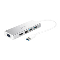 J5Create Mini-Station d’accueil USB 3.0-HDMI & VGA double moniteur / Ethernet Gigabit / concentrateur USB