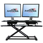 AnthroDesk - Élévateur de bureau ajustable extra large - noir-Doté d’un grand plateau pour moniteur et un plateau inférieur pour clavier pour une meilleure ergonomie