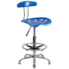 Flash Furniture – Tabouret de dessinateur éclatant avec siège tracteur, bleu vif-Finition bleu vibrant