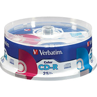 Verbatim - CD-R 52x 700 Mo/80 min., couleurs variées, paq. cyl./25-Enregistrez 700 Mo/80 minutes de données, d'images ou de musique en moins de 2 minutes