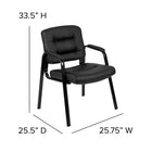 Flash Furniture Chaise De Réception Exécutive LeatherSoft-Noir (CH197221X000BK)-Limitée de 5 ans (pièces métalliques non mobiles) ; de 2 ans sur les pièces
