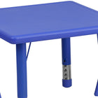 Flash Furniture – Ensemble avec table d’activités carrée réglable de 24 po et 2 chaises d’école empilables, bleu-L'ensemble comprend: Table carrée et 2 chaises empilables