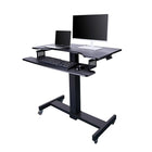 Rocelco – Bureau debout mobile MSD-40 à hauteur réglable, 40 po avec portée verticale allongée-Utilisez-le comme poste de travail autoportant ou en tant qu'extension de votre bureau actuel