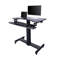 Rocelco – Bureau debout mobile MSD-40 à hauteur réglable, 40 po avec portée verticale allongée-Utilisez-le comme poste de travail autoportant ou en tant qu'extension de votre bureau actuel