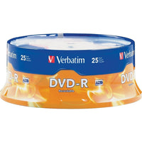 Verbatim DVD-R 4,7 Go 16x, paq./25 unités-Compatibles avec les unités DVD-R jusqu'à 16x