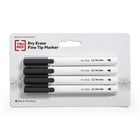 TRU RED - Marqueurs à Effacement Sec - Pointe Fine - Noir - Paquet de 4-Pour écrire et effacer sur tableaux blancs, verre et autres surfaces effaçables à sec
