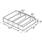 Azar Displays – Plateau à 4 compartiments pour panneau perforé/à lattes, 2/paquet (225544)-Le plateau d’affichage est doté de deux crochets métalliques en U pour vous permettre de le fixer à un panneau perforé ou à lattes