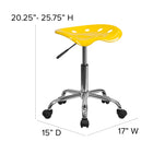 Flash Furniture – Tabouret tracteur éclatant de 25,75 po, jaune (LF214AYELLOW)-Roulettes doubles pour tapis
