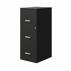 Hirsh - Classeur vertical à 3 tiroirs avec serrure - noir-Suspension à glissière brevetée souple