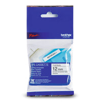 Brother MK231 Ruban non laminé blanc avec texte noir authentique pour étiqueteuses P-touch, 12 mm de largeur x 8 m de longueur-Ruban non laminé série M blanc avec texte noir de 12 mm