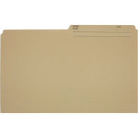 Hilroy - Chemises de classement recyclées, manille, format légal, 9 po x 14 7/8 po, paquet de 100-1/2 coupée, réversible