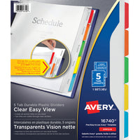 Avery - Séparateurs 5 onglets, paq./1 - multicolore-Intercalaire