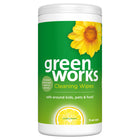 Clorox - Serviettes nettoyantes Green Works - simplement citron - Paquet de 75-Les serviettes nettoyantes Clorox Green Works nettoient efficacement un grand nombre de surfaces dures dans la maison, telles que les aires des animaux et des enfants. Elles peuvent être utilisées sans danger en présence d'enfants ou d'animaux familiers ainsi que sur les surfaces de contact alimentaire