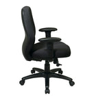 Chaise inclinable synchronisée 2:1 Work Smart à dossier moyen avec accoudoirs rembourrés souples réglables dans deux positions-Réglage pneumatique à une touche de la hauteur du siège