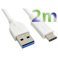 Exian - Câble Type-C vers USB 2M d'Exian, blanc-2 mètres