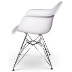 Nicer Furniture - fauteuil de style Eiffel avec pieds chromés - White - paquet de 4-Pieds goujons droits Eiffel en métal avec protecteurs de sol pour parquet