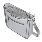 Nicci - Sac à bandoulière zippé de taille moyenne avec sangle web - Gris-Poche arrière fendue