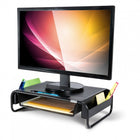 Allsop - Support pour moniteur Metal Art Organizer - Noir-Le tiroir coulissant intégré est idéal pour ranger des documents