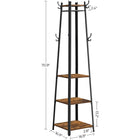 Vasagle - porte-manteau marron rustique avec étagères de rangement-Comprend : 1x portemanteau, 1x sac de raccords , 1x mode d'emploi