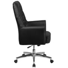 Flash Furniture – Fauteuil de direction traditionnel à pivot, dossier mi-hauteur, avec accoudoirs, noir (BT444MIDBK)-Dossier mi-hauteur