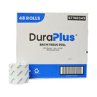 DuraPlus - Papier hygiénique 1 épaisseur - Blanc - Paquet de 48-D'un blanc éclatant et doux au toucher
