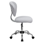 Flash Furniture - Fauteuil fonctionnel sans accoudoirs, WA-2376-F-WHT-GG, mailles, dossier mi-hauteur, blanc-Dossier mi-hauteur