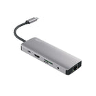 JCPal-Hub USB-C USB-C 9 ports, USB-C vers HDMI, USB-C PD, 3 x USB3.1, Ethernet, lecteur des cartes SD et microSD-Le port HDMI prend en charge la vidéo 4K