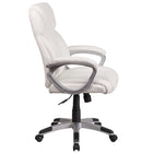 Flash Furniture - Fauteuil de bureau de luxe à dossier mi-dos, similicuir blanc (GO2236MWH)-Dossier mi-hauteur
