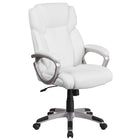 Flash Furniture - Fauteuil de bureau de luxe à dossier mi-dos, similicuir blanc (GO2236MWH)-Rembourrage LeatherSoft Blanc