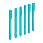 Poppin – Stylos à bille Signature – bleu – aqua – paquet de 6-Pointe moyenne, 1 mm