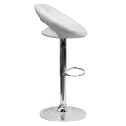 Flash Furniture – Tabouret de bar contemporain à hauteur réglable, dossier incurvé, vinyle blanc, pied chromé (DS811WH)-Rembourrage en vinyle blanc