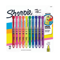 Sharpie – Surligneurs style stylo à encre liquide et à pointe biseautée, couleurs variées, paquet de 10-Les surligneurs à encre liquide sont dotés de pointes biseautées qui créent des lignes larges ou fines et sont parfaits pour surligner ou souligner