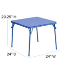 Flash Furniture - Table bleue pliante pour enfant-Dessus de table rembourrée en vinyle bleu épais 0,1875 po