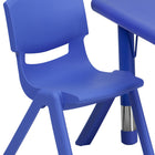 Flash Furniture – Ensemble avec table d’activités carrée réglable de 24 po et 2 chaises d’école empilables, bleu-Couleur bleue primaire