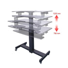 Rocelco – Bureau debout mobile MSD-40 à hauteur réglable, 40 po avec portée verticale allongée-Cadre en métal noir très robuste avec surface en bois stratifié
