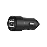 Powerology – Chargeur rapide de véhicule avec double port USB 4A, métallique, noir-Fonctionne avec deux dispositifs en même temps