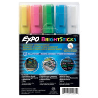 Expo − Marqueurs à effacement humide fluorescents de couleurs vives − pointe conique − couleurs variées − paquet de 5-Marqueurs à effacement humide