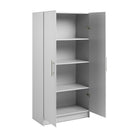 Prepac Elite 32" Armoire De Rangement-Gris Clair (GES-3264)-Les portes disposent de charnières ajustables de haute qualité, de style européen