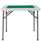 Flash Furniture - Table de jeu pliante blanche granite et carrée de 34,5 po avec surface de jeu verte-Table de jeu pliante