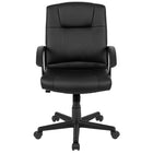 Flash Furniture Leathersoft-Chaise De Bureau Rembourrée-Noir (CH197220X000BK)-Chaise de travail contemporaine / transitionnelle