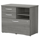 Bush Business Furniture - Armoire de bureau avec tiroirs et tablettes Studio C - gris platine-L'armoire de bureau 30 po L x 17 po P x 26 po H avec tiroirs et tablettes offre une solution de rangement pratique avec un style contemporain